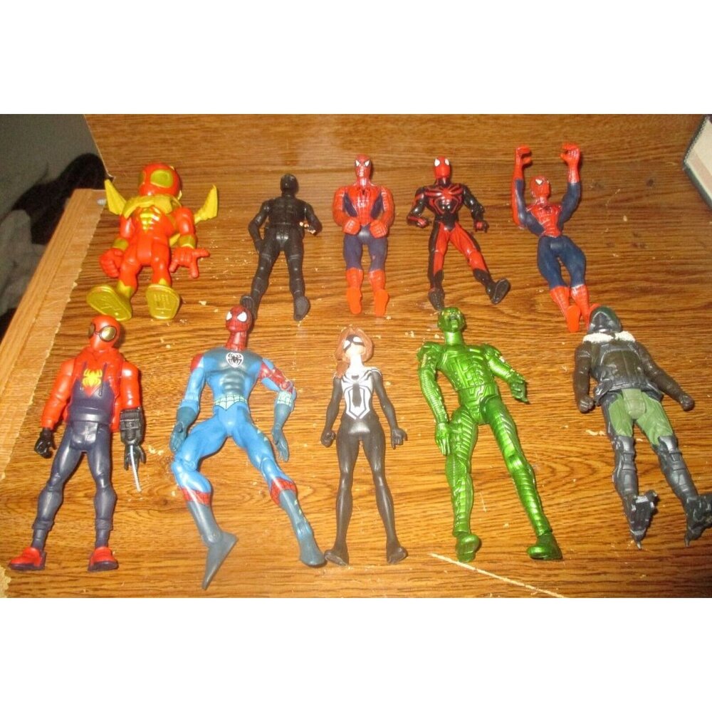 10 Spider-Man Action Figures Lot 1 (Marvel / Various Toys Companies, 1990s+)